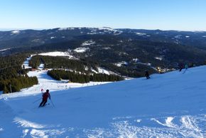 Traumhafte Panoramen und breite Pisten hat das Skigebiet am Arber zu bieten.
