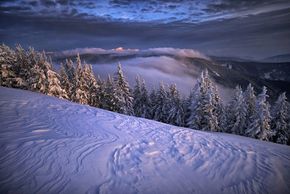 Die verschneite Winterlandschaft kann bei Spaziergängen oder Schneeschuhwanderungen erkundet werden.