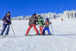 Zahlreich blau markierte Pisten - das Skigebiet ist super für Anfänger und Kinder geeignet.