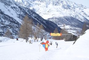 Der Kinderpark im Skigebiet Saas-Almagell.