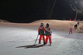 Nachtsskilauf an der Bleaml-Alm. Fichtelberg/Neubau