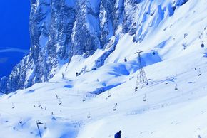 Am Rande des Triglav Nationalparks in den Julischen Alpen befindet sich der slowenische Teil des Skigebiets.