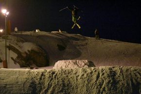 Großer Kicker am Ende der Abfahrt 3!