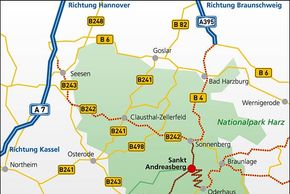 Anfahrtsplan St. Andreasberg