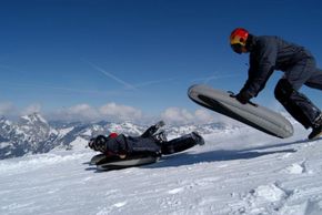 Airboarden auf der separaten Airboardpiste am Fronalpstock
