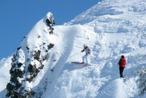 Extrem steile Abfahrt vom Lincoln Chairlift