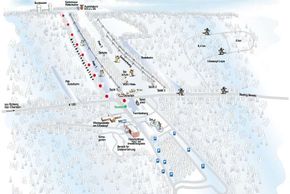Pistenplan des Skigebiets Thalfang Erbeskopf, Rheinland-Pfalz.
