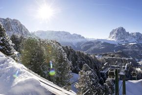Skifahren im UNESCO Welterbe Dolomiten.