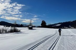 Auf der Weißachloipe mit Blick auf den Säntis