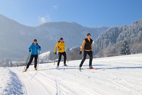 Die Loipen in Pfronten eignen sich zum klassischen Langlaufen und zum Skating.