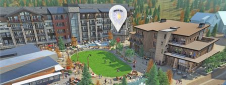 This is what Limelight Hotel Snowmass's structure and plaza will look like.