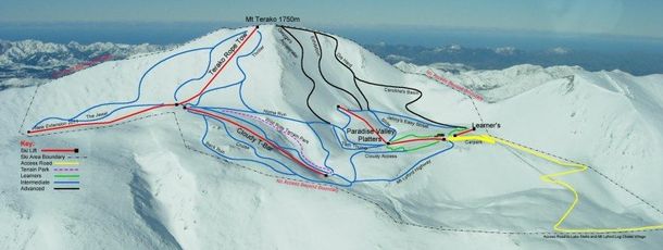 Trail map ski resort Mt Lyford