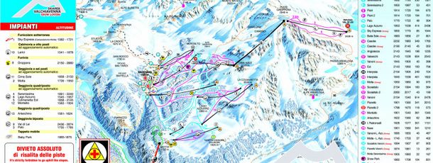 Detaillierte Infos zum Skiurlaub im Skigebiet Valchiavenna – Madesimo