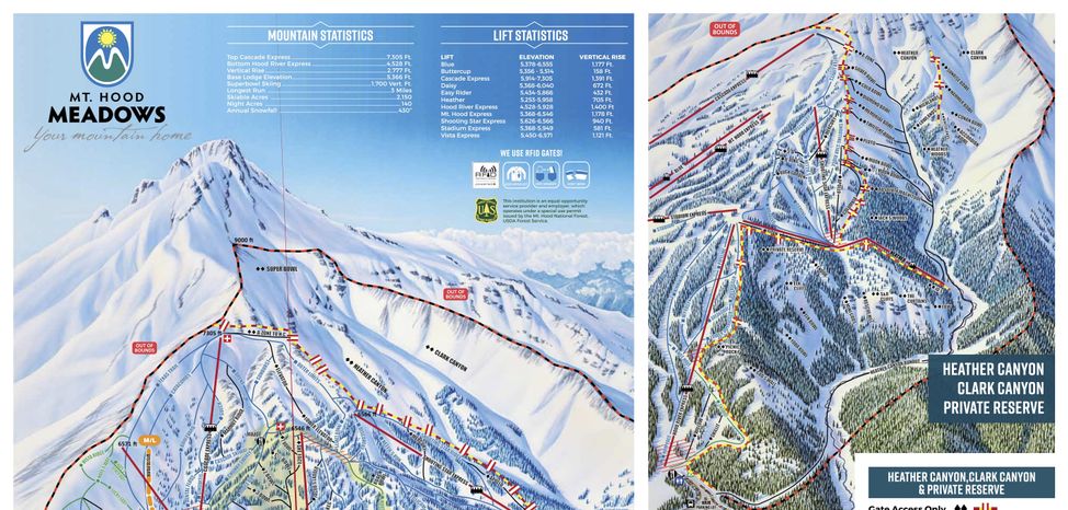 Information about the ski resort Mt Hood Meadows