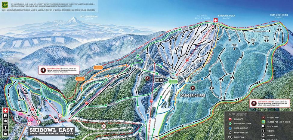 Information about the ski resort Mt Hood SkiBowl