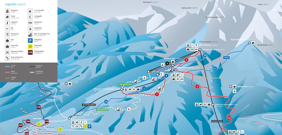 Information about the ski resort Mutterer Alm