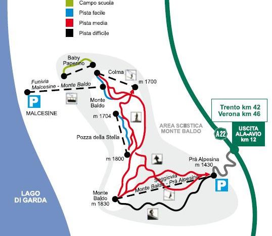 Information about the ski resort Malcesine Monte Baldo