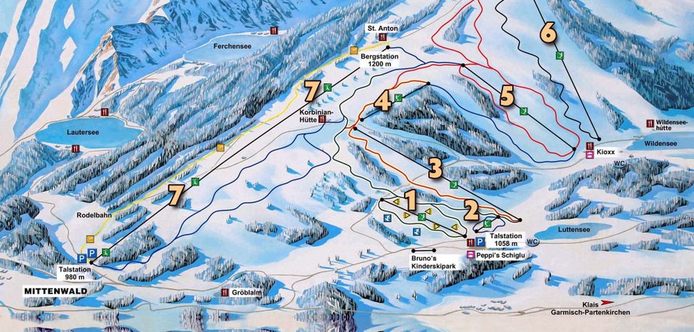 Information about the ski resort Mittenwald Kranzberg