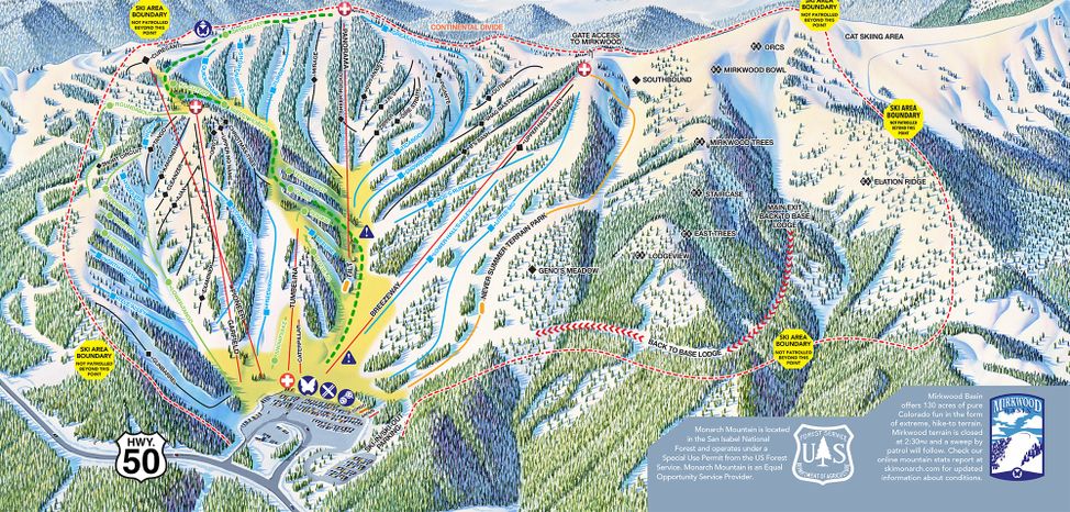 Information about the ski resort Monarch Mountain