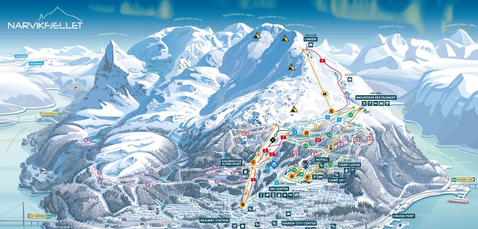 Information about the ski resort Narvik