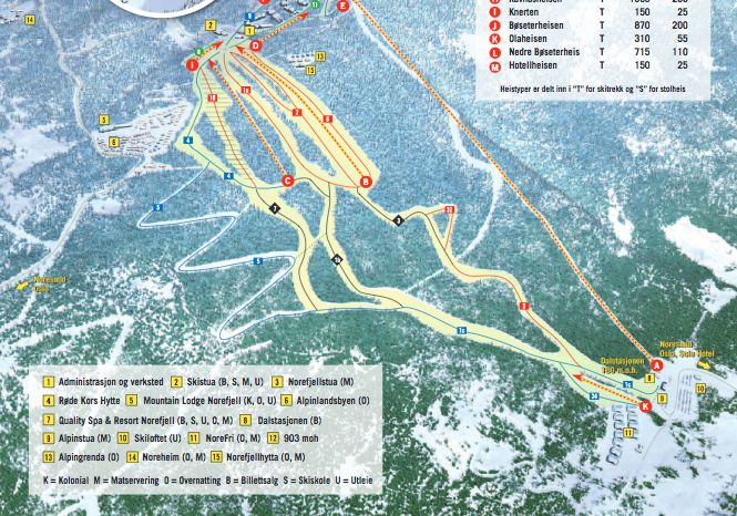 Information about the ski resort Norefjell