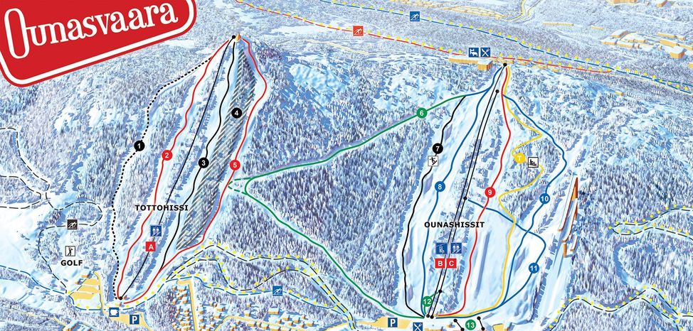 Information about the ski resort Ounasvaara
