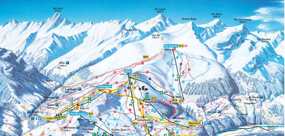 Information about the ski resort Obersaxen Mundaun Val Lumnezia
