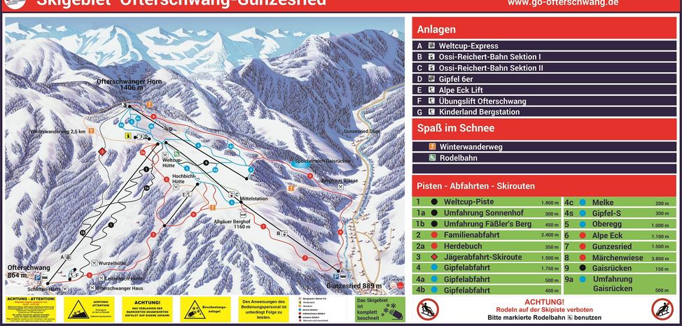 Information about the ski resort Ofterschwang - Gunzesried