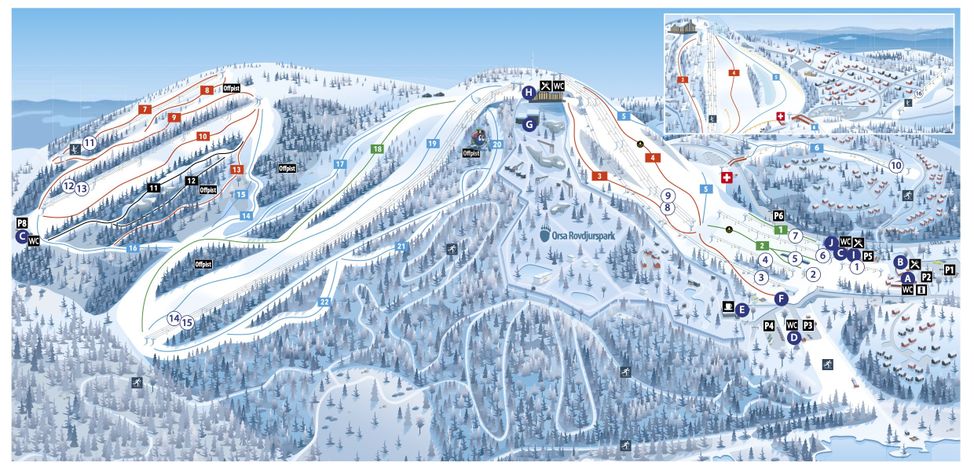 Information about the ski resort Orsa Grönklitt