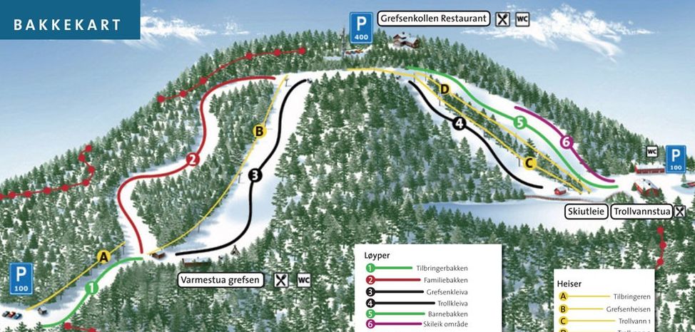 Information about the ski resort Oslo Skisenter Grefsen
