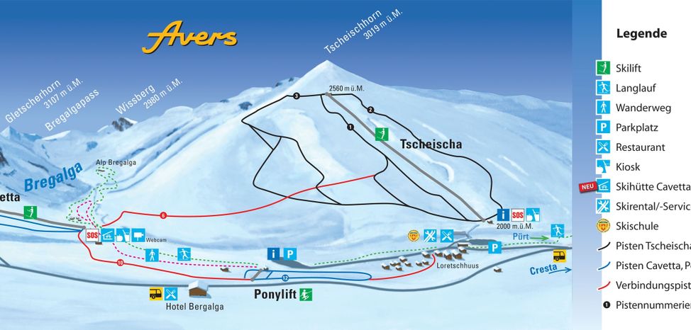 Information about the ski resort Avers