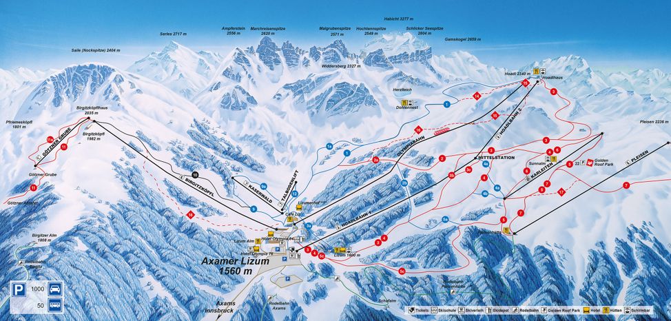 Information about the ski resort Axamer Lizum