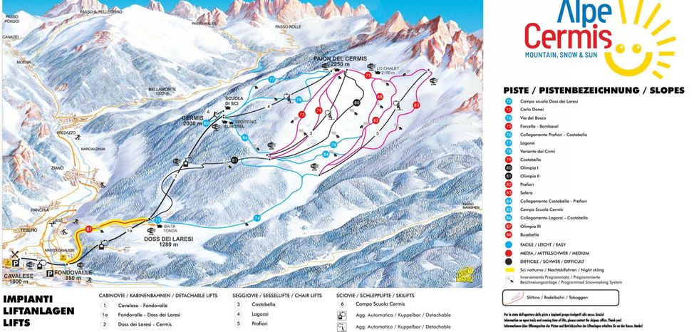 Information about the ski resort Alpe Cermis Cavalese