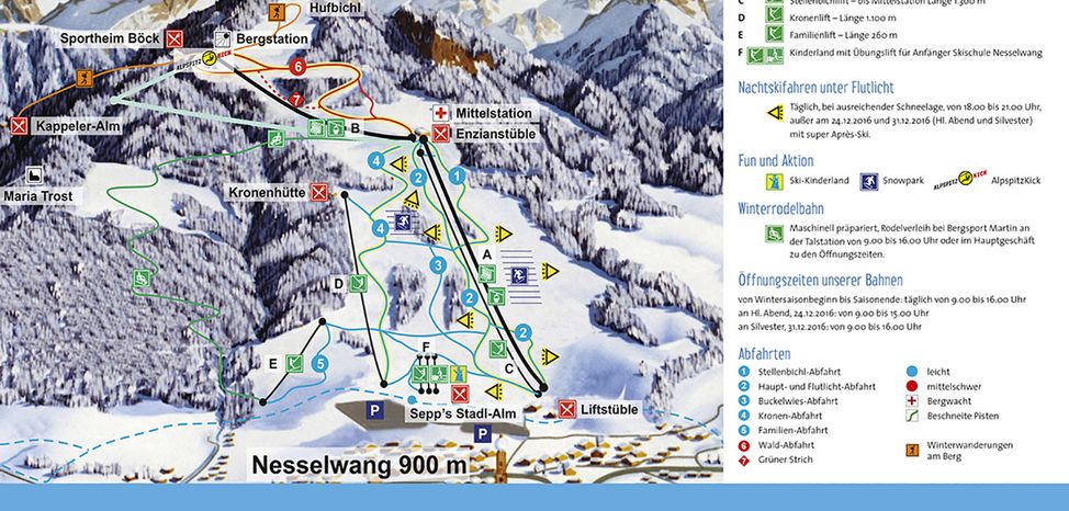 Information about the ski resort Alpspitzbahn Nesselwang