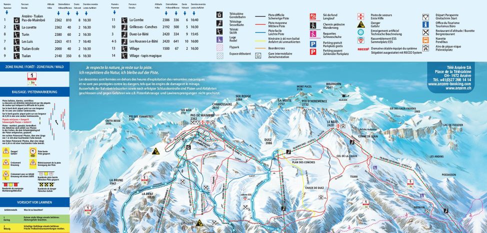 Information about the ski resort Anzere