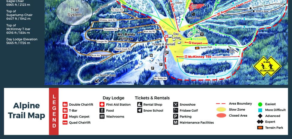 Trail map Baldy Mountain Resort