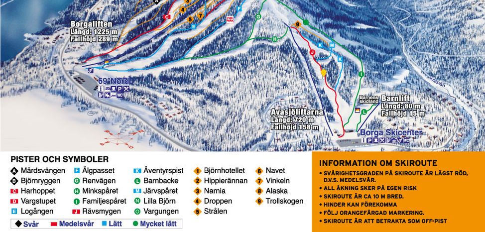 Information about the ski resort Borgafjällen