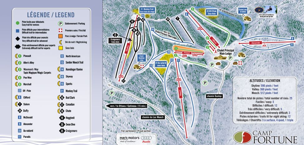 Information about the ski resort Camp Fortune