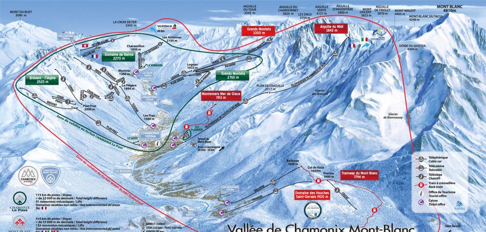 Information about the ski resort Vallée de Chamonix - Mont-Blanc