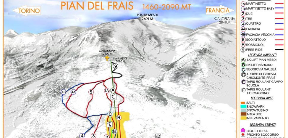 Information about the ski resort Chiomonte Frais
