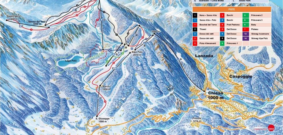 Information about the ski resort Chiesa in Valmalenco