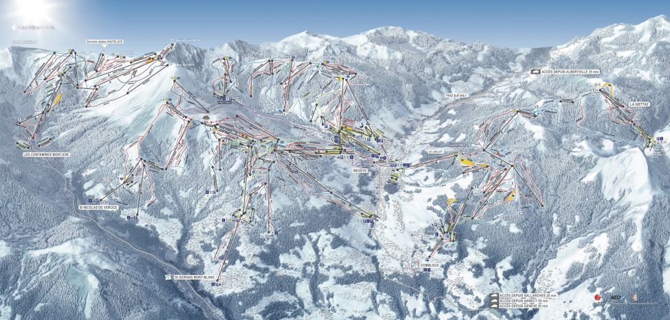 Information about the ski resort Combloux – Megève – St Gervais (Evasion Mont Blanc)