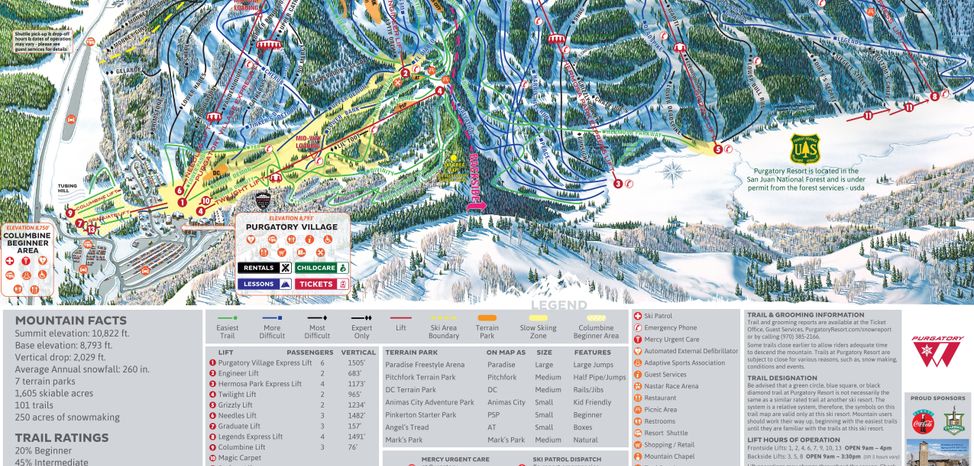 Information about the ski resort Durango Purgatory
