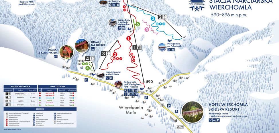Information about the ski resort Dwie Doliny Muszyna Wierchomla