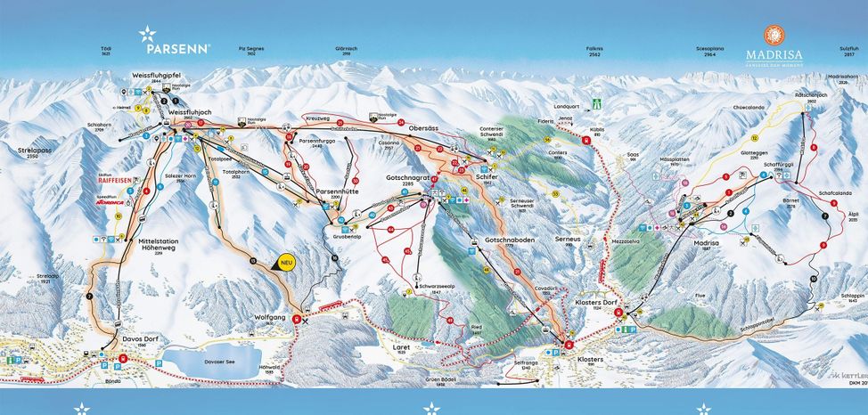 Information about the ski resort Davos Klosters Mountains