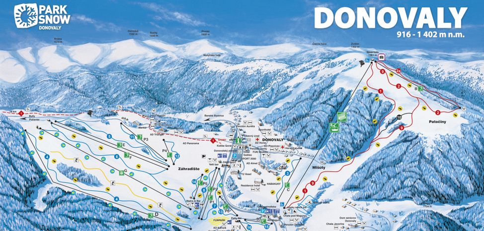 PARK SNOW Donovaly winter map Trail map
