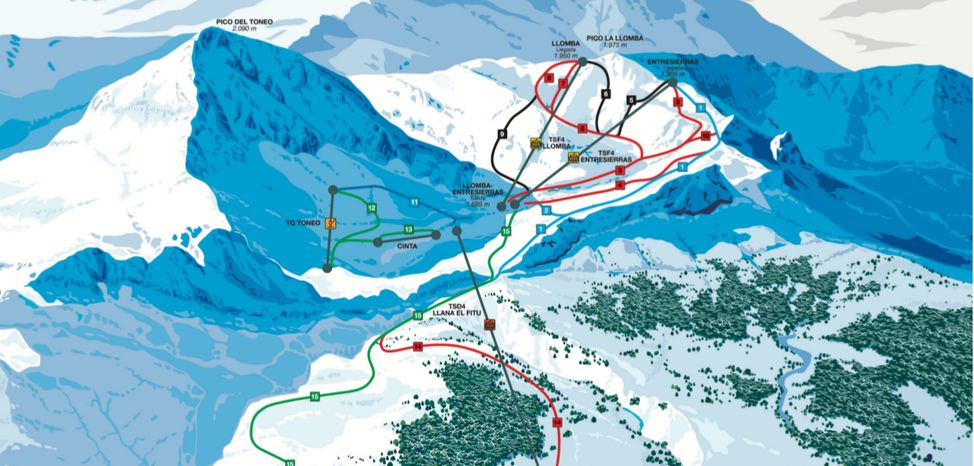Trail map Fuentes de Invierno