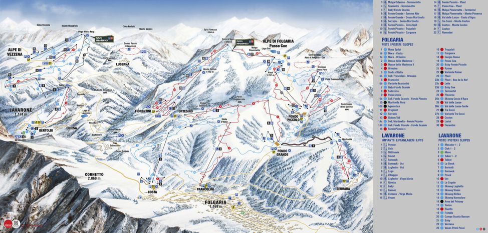 Information about the ski resort Folgaria – Lavarone (Alpe Cimbra)