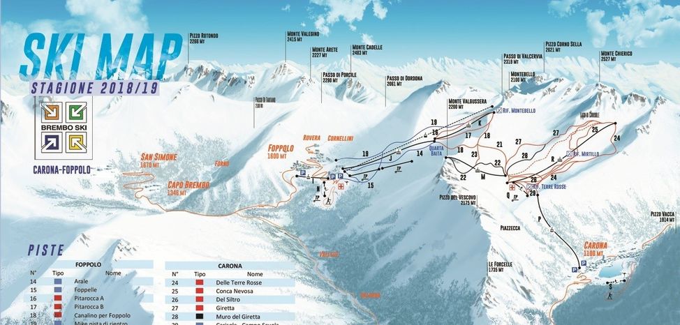 Information about the ski resort Foppolo - Carona (Brembo Ski)
