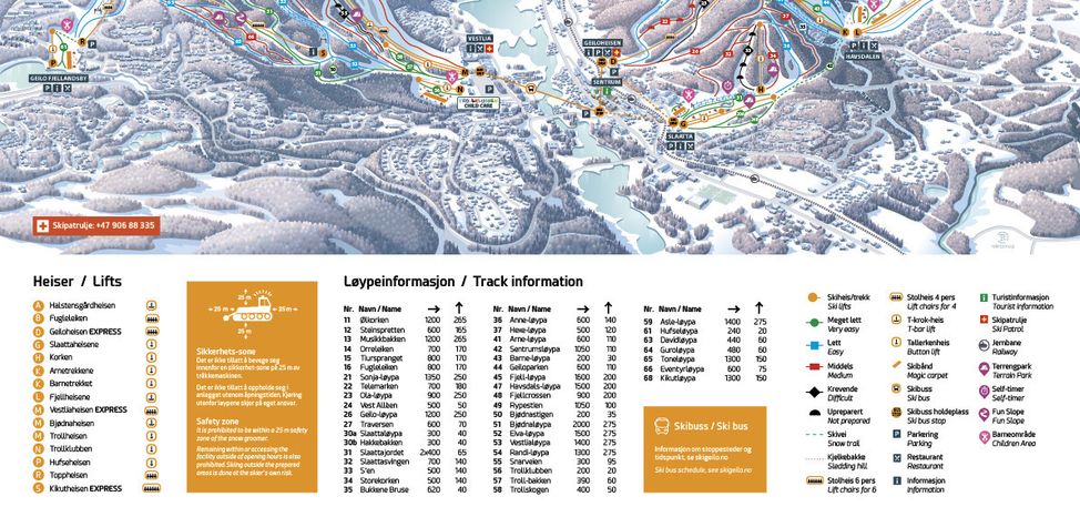 Information about the ski resort Geilo